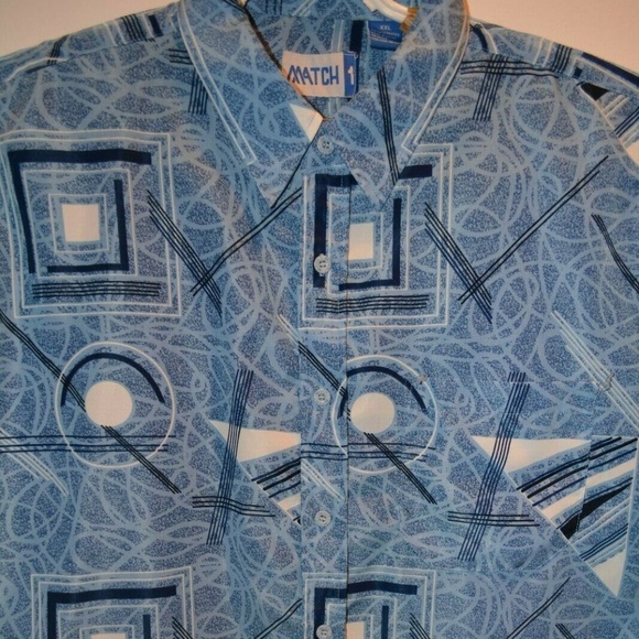 MATCH 1  Men's Hawaiian-Style Geometric Size XXL - Picture 2 of 8